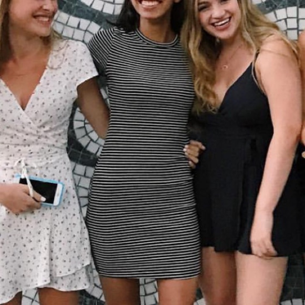 black and white striped American apparel dress